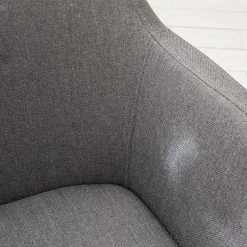 Mørteens Chaise à accoudoirs Nicholas IV - Tissu / Métal - Granit / gris-brun antique -Meubles de salle à manger Soldes Magasin 1000112681 201008 06230100196 DETAILS P000000001000112681