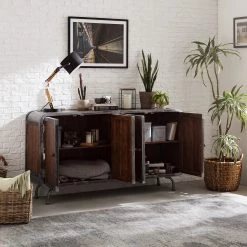 Ars manufacti Buffet Wharton II - Partiellement en acacia massif / Acier 18 Ars manufacti Buffet Wharton II - Partiellement en acacia massif / Acier -Meubles de salle à manger Soldes Magasin 1000114890 200402 18281600105 MOOD DETAILS P000000001000114890 mood