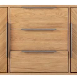 Ars manufacti Buffet Dharai - Placage en bois véritable / Métal - Chêne / Argenté -Meubles de salle à manger Soldes Magasin 1000117155 180702 13320604 GALLERYIMAGES P000000001000117155