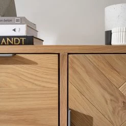 Ars manufacti Buffet Dharai - Placage en bois véritable / Métal - Chêne / Argenté -Meubles de salle à manger Soldes Magasin 1000117155 180827 07154707 GALLERYIMAGES P000000001000117155