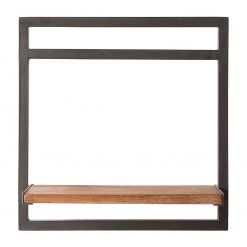 Ars manufacti Étagère murale Manchester - Acacia massif / Métal - Acacia / Anthracite - 40 x 40 cm -Meubles de salle à manger Soldes Magasin 1000117157 030 GALLERYIMAGES P000000001000117157