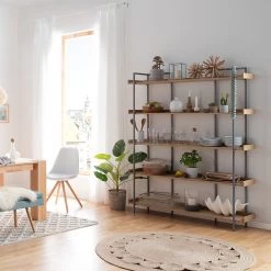 Ars manufacti Bibliothèque Dharai II - Placage en bois véritable / Métal - Chêne / Argenté 14 Ars manufacti Bibliothèque Dharai II - Placage en bois véritable / Métal - Chêne / Argenté -Meubles de salle à manger Soldes Magasin 1000117167 180912 12435706 MOOD GALLERYIMAGES P000000001000117167 mood