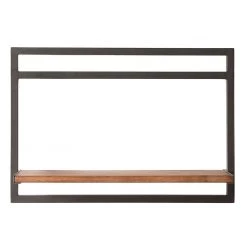 Ars manufacti Étagère murale Manchester - Acacia massif / Métal - Acacia / Anthracite - 58 x 40 cm -Meubles de salle à manger Soldes Magasin 1000117171 030 GALLERYIMAGES P000000001000117171