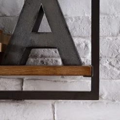 Ars manufacti Étagère murale Manchester - Acacia massif / Métal - Acacia / Anthracite - 58 x 40 cm -Meubles de salle à manger Soldes Magasin 1000117171 180820 08335807 GALLERYIMAGES P000000001000117171