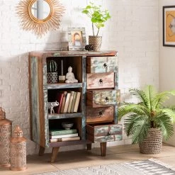 Ars manufacti Commode Yazoo - Bois recyclé massif - Multicolore -Meubles de salle à manger Soldes Magasin 1000118141 181123 16234300008 MOOD GALLERYIMAGES P000000001000118141 mood