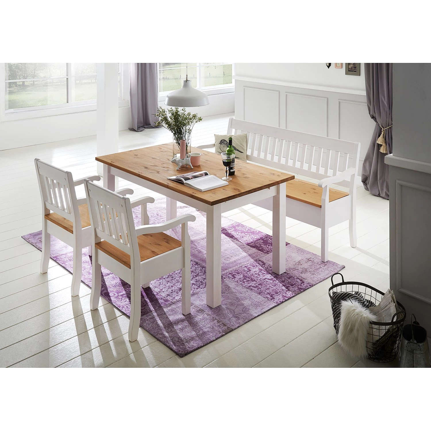 Maison Belfort Banc Boston I - Epicéa blanc / Epicéa lessivé - Largeur : 169 cm 2 Maison Belfort Banc Boston I - Epicéa blanc / Epicéa lessivé - Largeur : 169 cm – Image 2