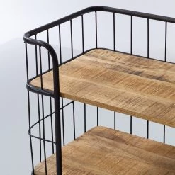 Ars manufacti Étagère Namber II - Manguier massif / Métal - Manguier / Noir -Meubles de salle à manger Soldes Magasin 1000122518 201008 06183400007 DETAILS P000000001000122518