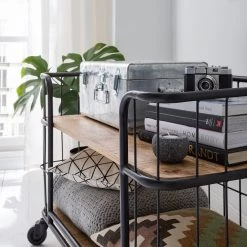 Ars manufacti Étagère Namber II - Manguier massif / Métal - Manguier / Noir -Meubles de salle à manger Soldes Magasin 1000122518 210129 15182400004 DETAILS P000000001000122518