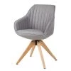 Mørteens Chaise à accoudoirs Ermelo II - rotatif - Tissu / Chêne massif - 1 set