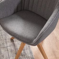 Mørteens Chaise à accoudoirs Ermelo II - rotatif - Tissu / Chêne massif - 1 set -Meubles de salle à manger Soldes Magasin 1000123214 180620 09190009 GALLERYIMAGES P000000001000123214