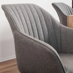 Mørteens Chaise à accoudoirs Ermelo II - rotatif - Tissu / Chêne massif - 1 set -Meubles de salle à manger Soldes Magasin 1000123214 180620 09190010 GALLERYIMAGES P000000001000123214