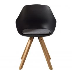 Mørteens Chaises à accoudoirs Skelde I - Matière plastique / Hévéa massif - Noir - Lot de 2 -Meubles de salle à manger Soldes Magasin 1000123392 201008 06234500221 DETAILS P000000001000123392