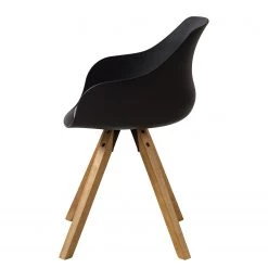 Mørteens Chaises à accoudoirs Skelde I - Matière plastique / Hévéa massif - Noir - Lot de 2 -Meubles de salle à manger Soldes Magasin 1000123392 201008 06234600222 DETAILS P000000001000123392