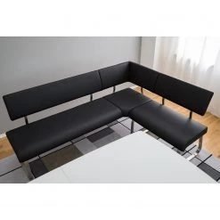 Fredriks Banquette d'angle Marco - Imitation cuir - Noir -Meubles de salle à manger Soldes Magasin 1000123533 200907 14215800030 MOOD DETAILS P000000001000123533 mood