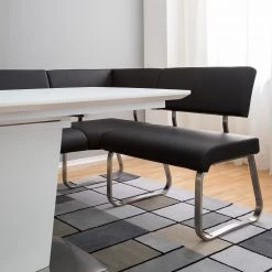 Fredriks Banquette d'angle Marco - Imitation cuir - Noir -Meubles de salle à manger Soldes Magasin 1000123533 200907 14215800031 DETAILS P000000001000123533