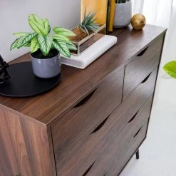 Mørteens Commode Gjora II - Partiellement en hévéa massif - Noyer -Meubles de salle à manger Soldes Magasin 1000123696 190405 15413800017 GALLERYIMAGES P000000001000123696