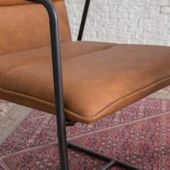 Ars manufacti Chaises à accoudoirs Bex - Imitation cuir / Métal - Marron / Noir -Meubles de salle à manger Soldes Magasin 1000123758 190329 07150000014 GALLERYIMAGES P000000001000123758