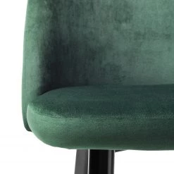 Jack & Alice Chaises capitonnées Jacklin (lot de 2) - Verre / Métal - Noir - Vert -Meubles de salle à manger Soldes Magasin 1000123763 180718 07565307 GALLERYIMAGES P000000001000123763