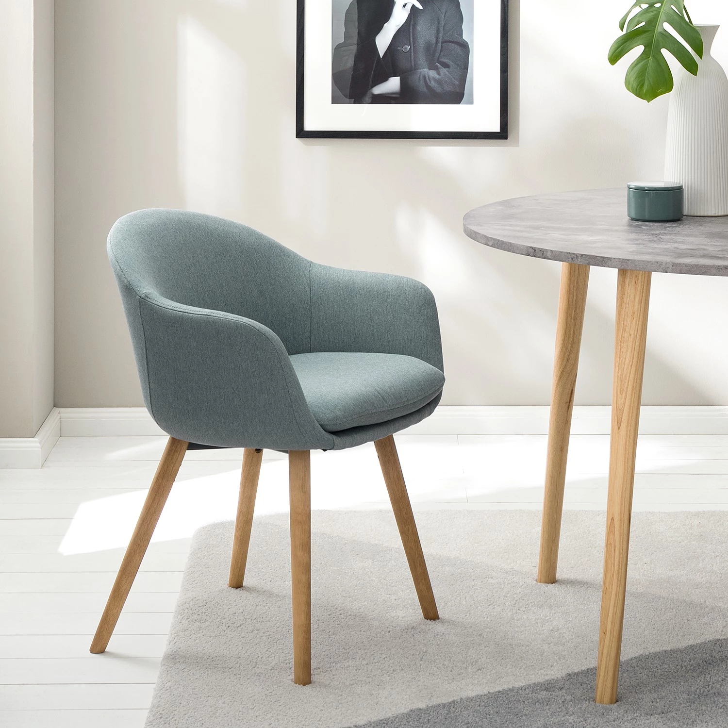 Mørteens Chaise à accoudoirs Hallund I - Tissu - Gris pigeon 2 Mørteens Chaise à accoudoirs Hallund I - Tissu - Gris pigeon – Image 2