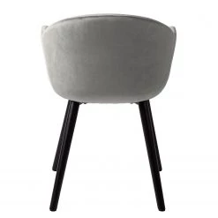 Mørteens Chaise à accoudoirs Hallund II - Velours / Hévéa massif - Noir - Gris -Meubles de salle à manger Soldes Magasin 1000123817 181107 10110211 GALLERYIMAGES P000000001000123817