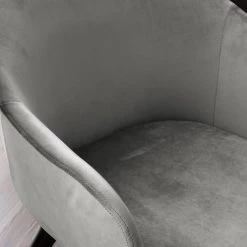 Mørteens Chaise à accoudoirs Hallund II - Velours / Hévéa massif - Noir - Gris -Meubles de salle à manger Soldes Magasin 1000123817 190326 13193500010 GALLERYIMAGES P000000001000123817