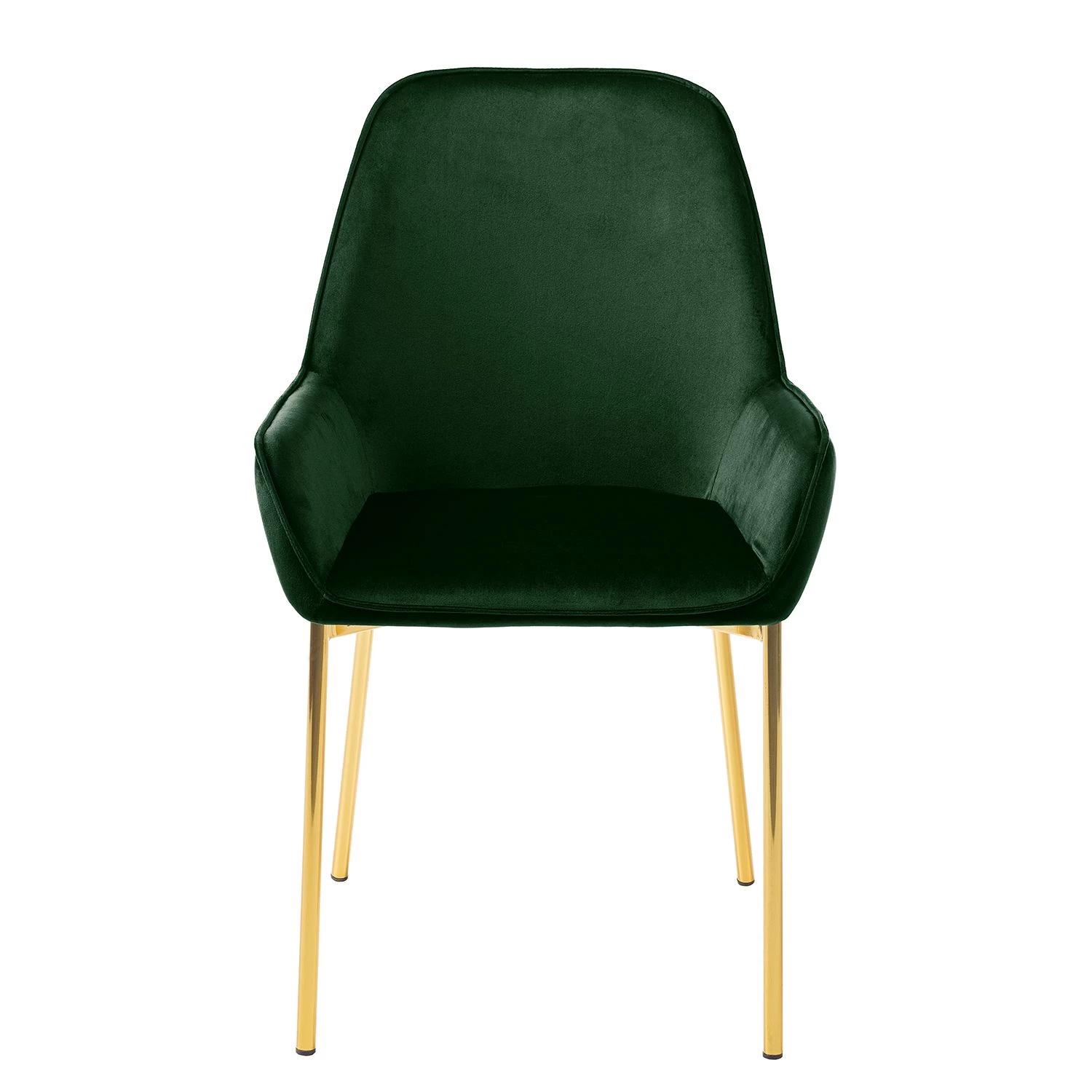 Jack & Alice Chaises capitonnées Evy (lot de 2) - Velours / Métal - Doré - Velours Sua: Vert foncé 5 Jack & Alice Chaises capitonnées Evy (lot de 2) - Velours / Métal - Doré - Velours Sua: Vert foncé – Image 5