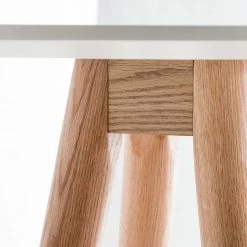 Mørteens Table haute Lindholm - Partiellement en chêne massif - Blanc mat / Chêne rouge -Meubles de salle à manger Soldes Magasin 1000126818 190110 15150100003 GALLERYIMAGES P000000001000126818