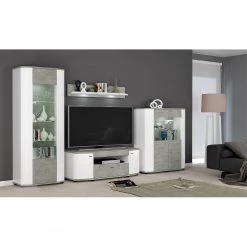 Fredriks Étagère murale Karlsburg - Blanc / Imitation béton -Meubles de salle à manger Soldes Magasin 1000128191 210429 08265200002 MOOD DETAILS P000000001000128191 mood