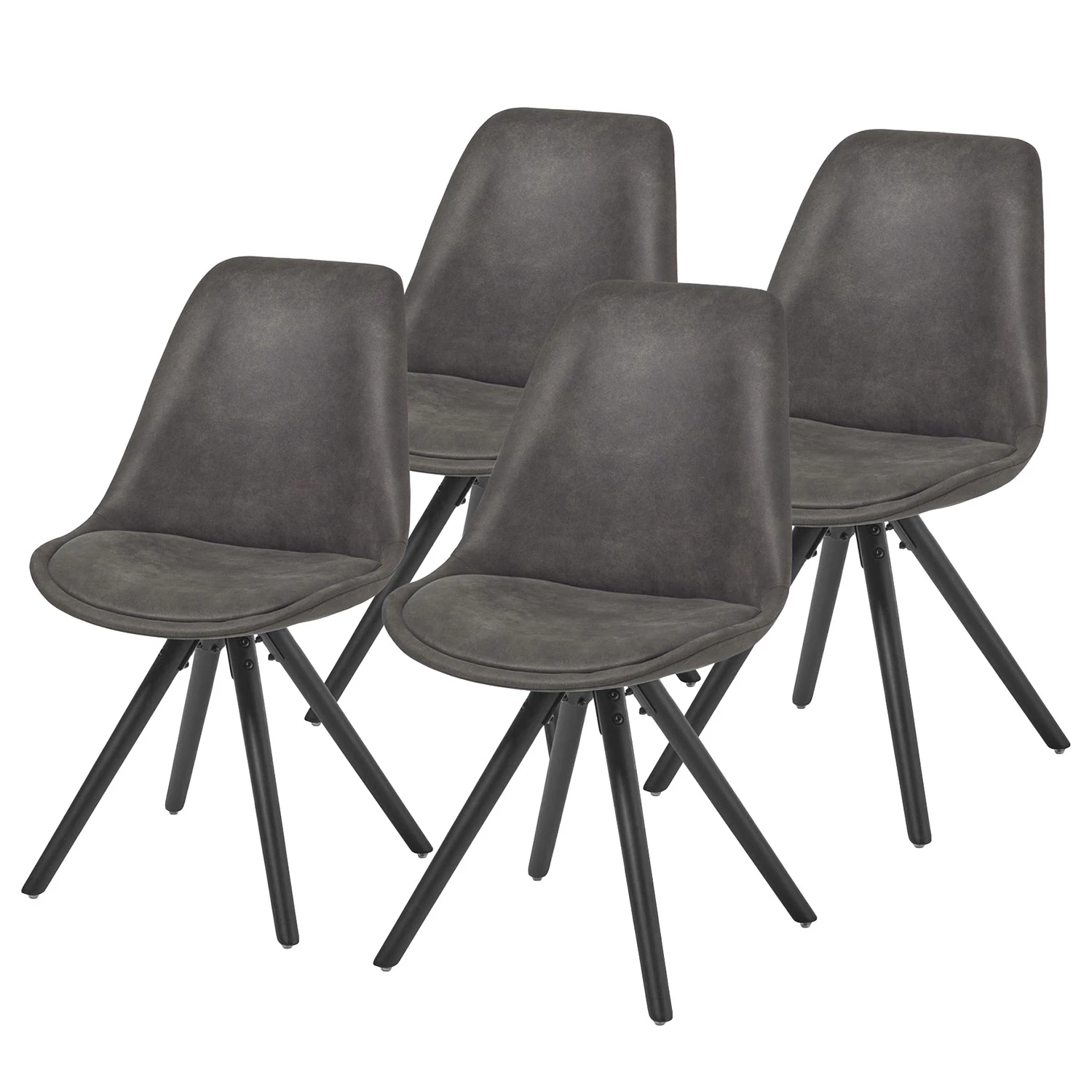 Norrwood Chaises capitonnées Ralf ll (lot de 4) - Graphite 1 Norrwood Chaises capitonnées Ralf ll (lot de 4) - Graphite