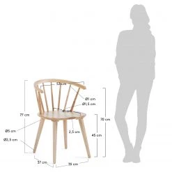 Norrwood Chaises Krise (lot de 2) - Hévéa -Meubles de salle à manger Soldes Magasin 1000128764 180821 085045178 GALLERYIMAGES P000000001000128764