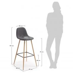 Norrwood Chaise de bar Nolite (lot de 2) - Gris foncé -Meubles de salle à manger Soldes Magasin 1000128780 180821 085052257 GALLERYIMAGES P000000001000128780