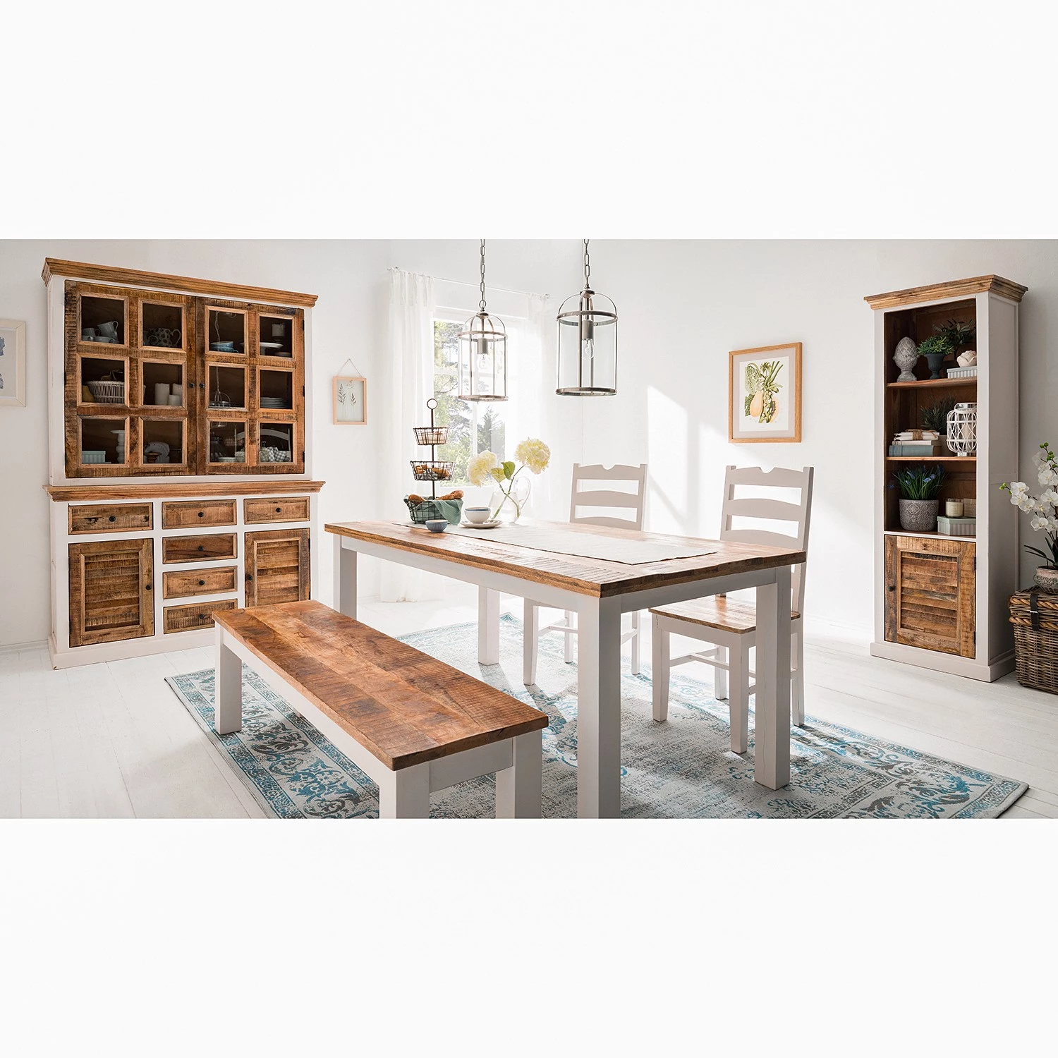 Maison Belfort Buffet Newhaven - Partiellement en manguier massif - Manguier / Blanc 2 Maison Belfort Buffet Newhaven - Partiellement en manguier massif - Manguier / Blanc – Image 2