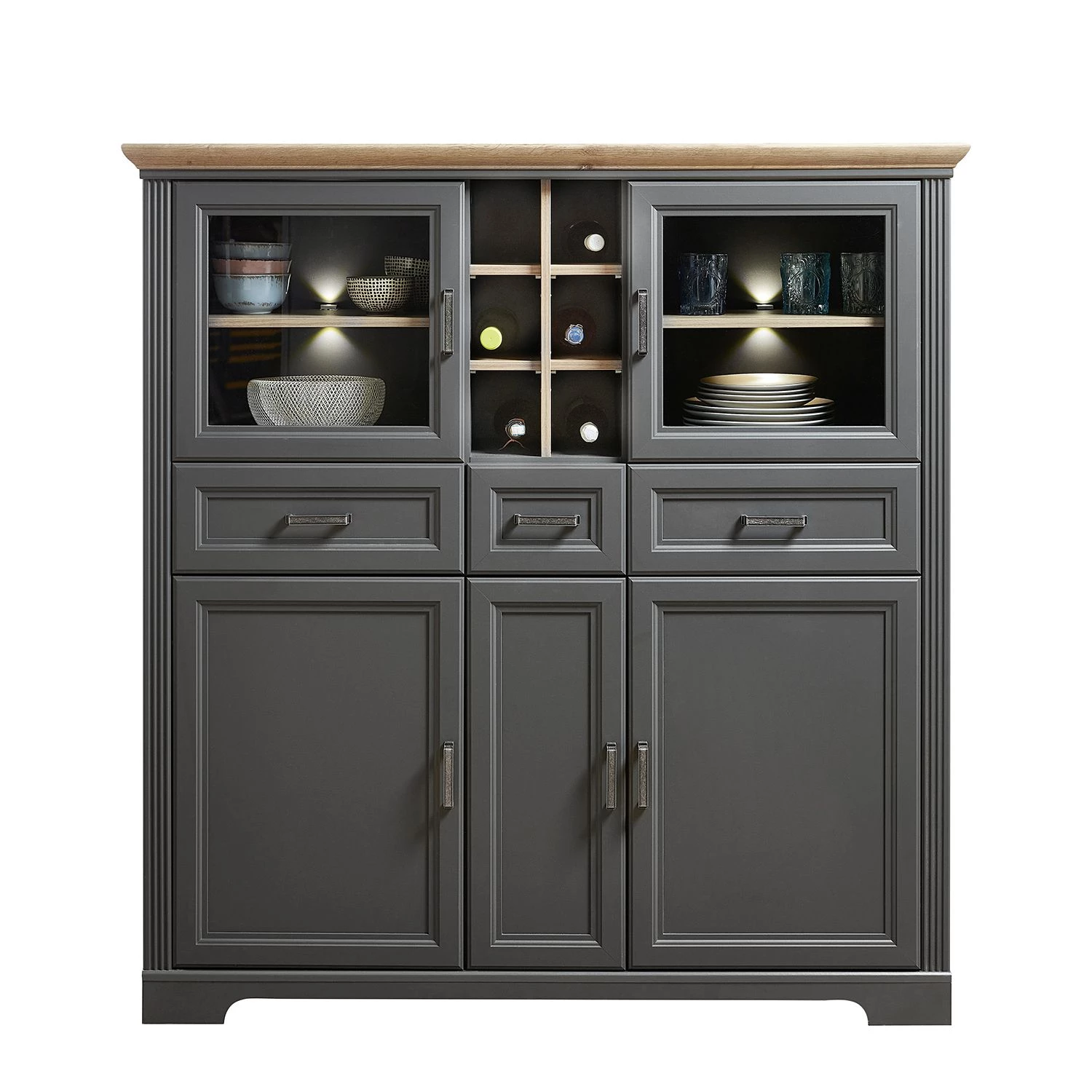 Ridgevalley Buffet haut Jasmund II - Graphite 1 Ridgevalley Buffet haut Jasmund II - Graphite