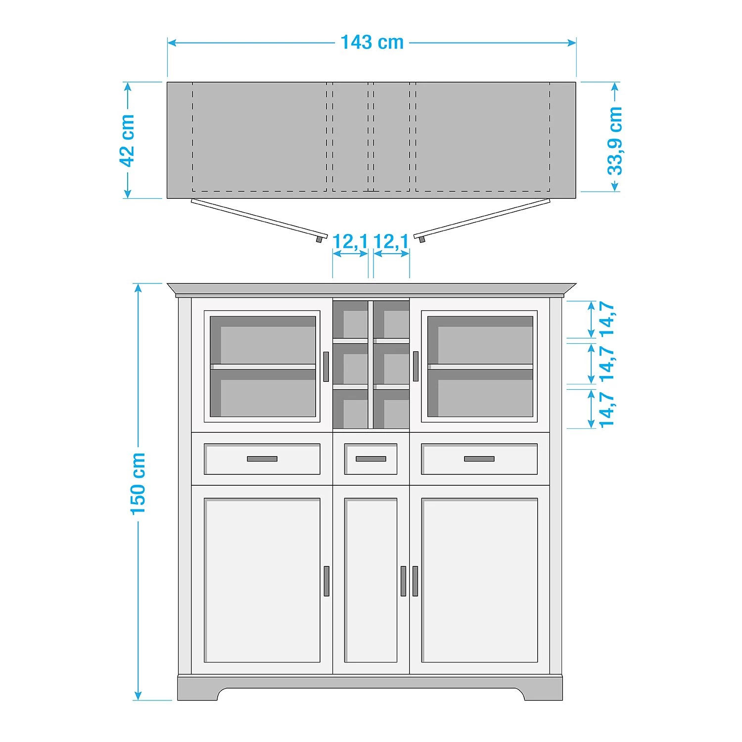 Ridgevalley Buffet haut Jasmund II - Graphite 3 Ridgevalley Buffet haut Jasmund II - Graphite – Image 3