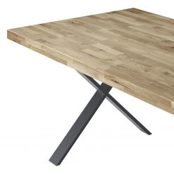 Ars manufacti Table Benton - Chêne sauvage massif / Fer - Marron / Noir -Meubles de salle à manger Soldes Magasin 1000133118 180920 07483103 GALLERYIMAGES P000000001000133118