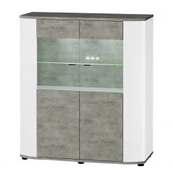 Fredriks Vitrine Karlsburg II - Blanc / Imitation béton