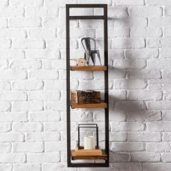 Ars manufacti Étagères murales Manchester (3 éléments) - Acacia massif / Métal - Acacia / Anthracite -Meubles de salle à manger Soldes Magasin 1000135859 190516 13360300008 GALLERYIMAGES P000000001000135859