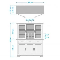 Ridgevalley Vaisselier Jasmund - Imitation pin blanc -Meubles de salle à manger Soldes Magasin 1000136054 190405 14520500023 GALLERYIMAGES P000000001000136054