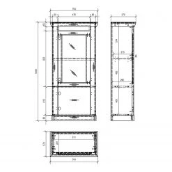 Ridgevalley Buffet haut Lewk I - Imitation pin blanc / Imitation pin -Meubles de salle à manger Soldes Magasin 1000136061 181219 14223600010 GALLERYIMAGES P000000001000136061