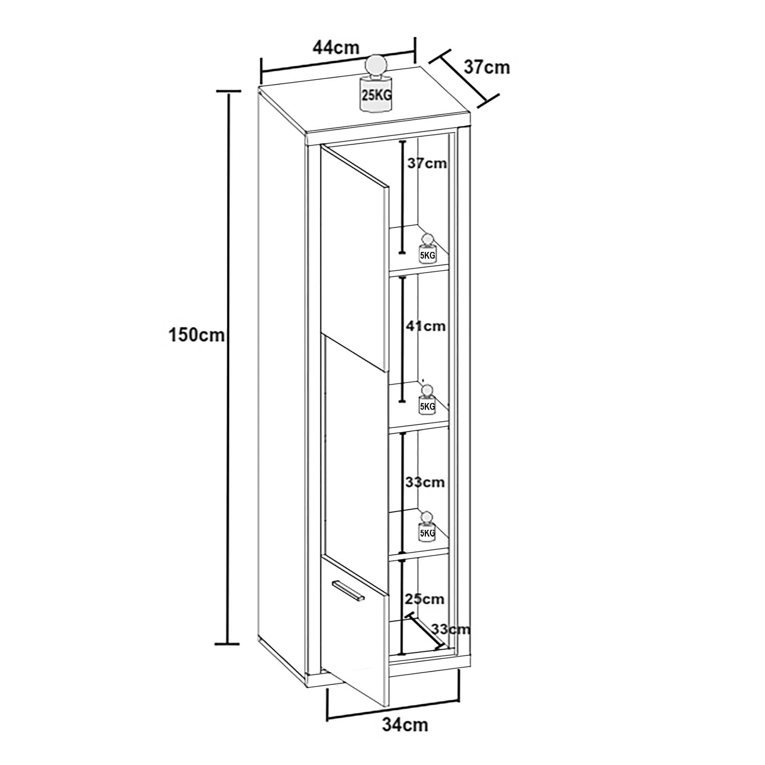 Loftscape Vitrine murale Hagby I - Imitation chêne / Blanc 2 Loftscape Vitrine murale Hagby I - Imitation chêne / Blanc – Image 2