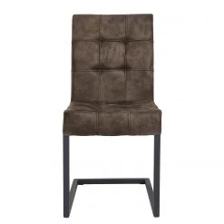 Loftscape Chaises cantilever Clyde (lot de 2) - Microfibre / Acier - Taupe vintage / Anthracite -Meubles de salle à manger Soldes Magasin 1000138395 201204 14524100007 DETAILS P000000001000138395