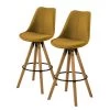 Mørteens Chaises de bar Aledas II - Jaune curry - Lot de 2
