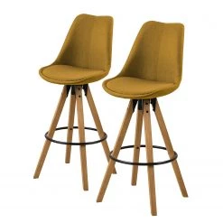 Mørteens Chaises de bar Aledas II - Jaune curry - Lot de 2