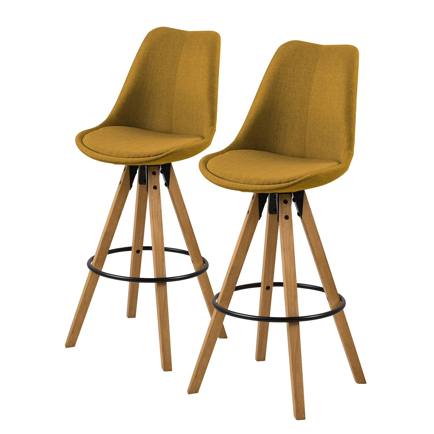 Mørteens Chaises de bar Aledas II - Jaune curry - Lot de 2 1 Mørteens Chaises de bar Aledas II - Jaune curry - Lot de 2