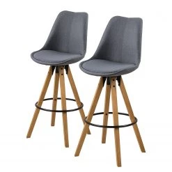 Mørteens Chaises de bar Aledas II - Gris - Lot de 2