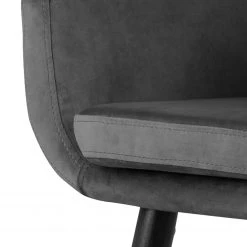 Mørteens Chaises de bar Nicholas III - Velours / Chêne massif - Noir - Gris foncé - Lot de 2 -Meubles de salle à manger Soldes Magasin 1000138436 181119 16065765 GALLERYIMAGES P000000001000138436