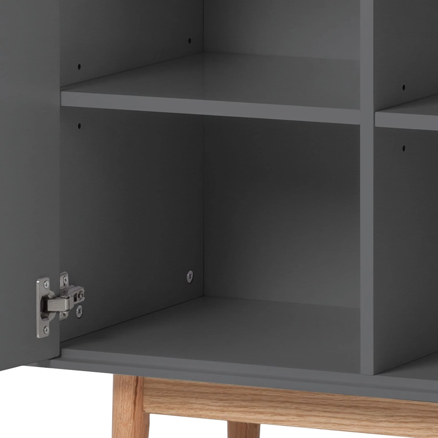 Mørteens Buffet haut Lindholm II - Partiellement en chêne massif - Gris 8 Mørteens Buffet haut Lindholm II - Partiellement en chêne massif - Gris – Image 8
