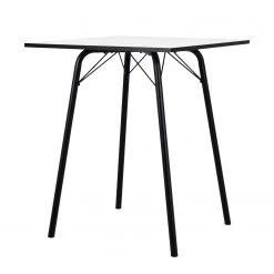 Tenzo Table haute Bar - Métal - Blanc - Hauteur : 105 cm