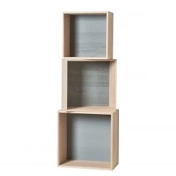 Zeller Étagère Kafertal (3 éléments) - Paulownia massif - Paulownia / Gris