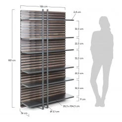 Norrwood Étagère Kipra - Noyer contreplaqué - Graphite -Meubles de salle à manger Soldes Magasin 1000150218 181214 16440300044 GALLERYIMAGES P000000001000150218